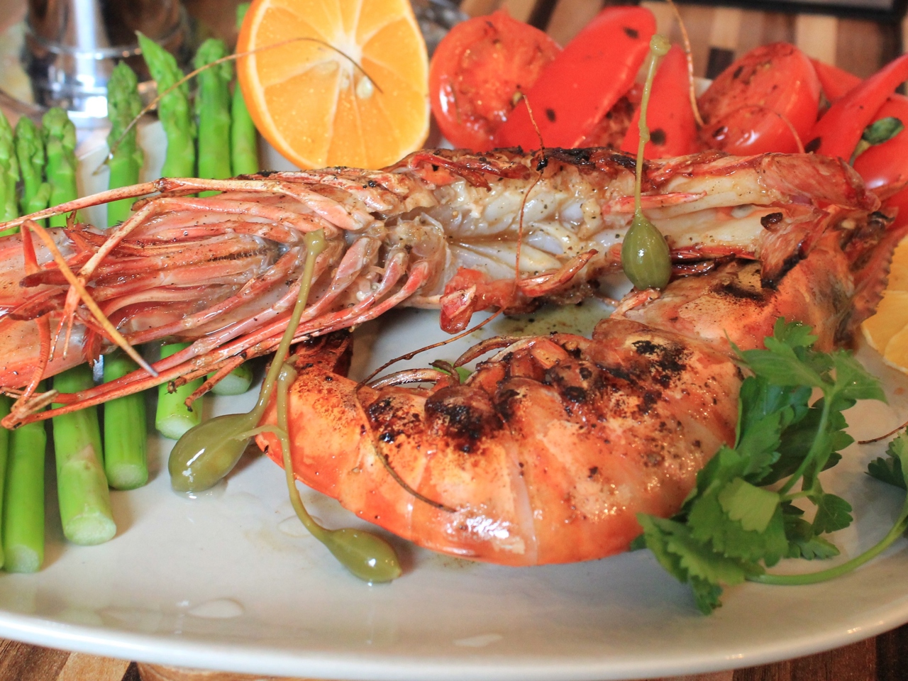 Tiger Shrimp Flambéed with Cognac