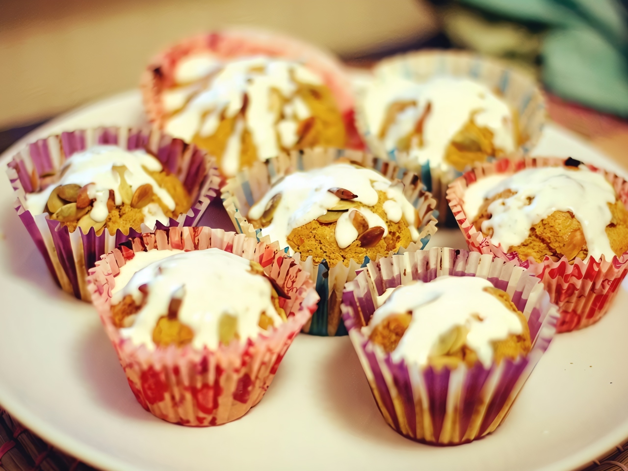 Pumpkin Muffins with Yogurt Cream