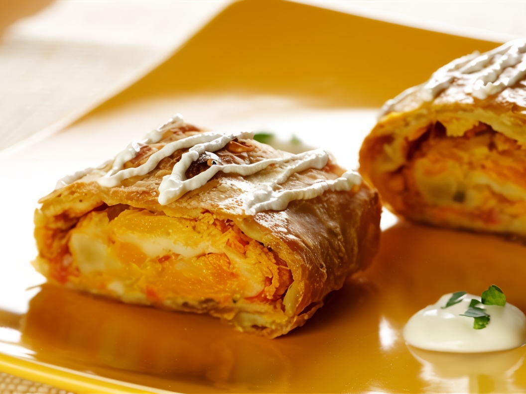 Pumpkin Roll with Cheese Filling