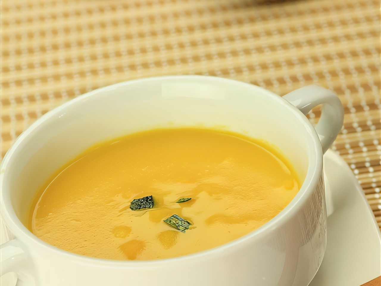 Pumpkin Puree Soup with Mandarin Juice
