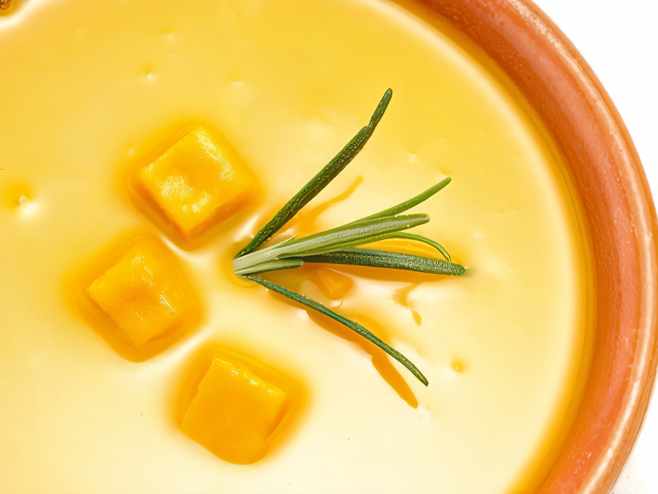 Pumpkin Soup with Leeks and Rosemary