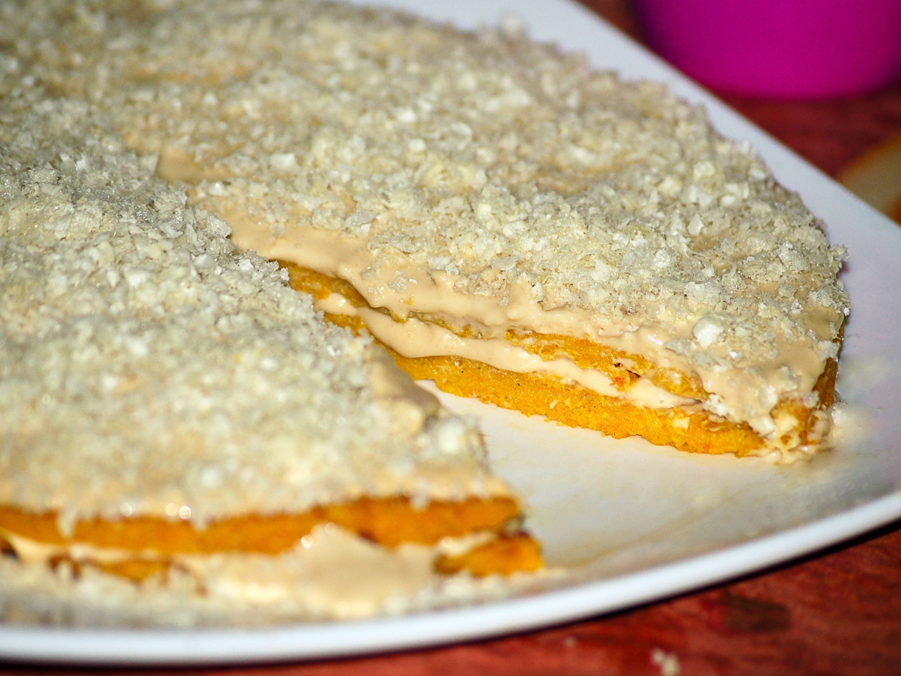 Pumpkin Cake with Banana Cream