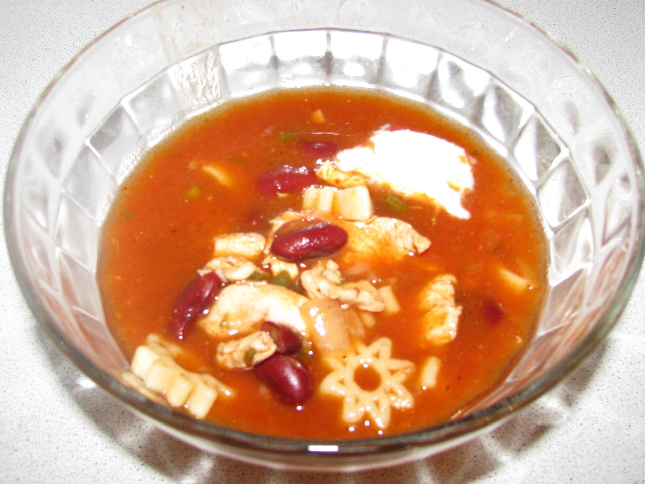 Tomato Soup with Beans and Chicken