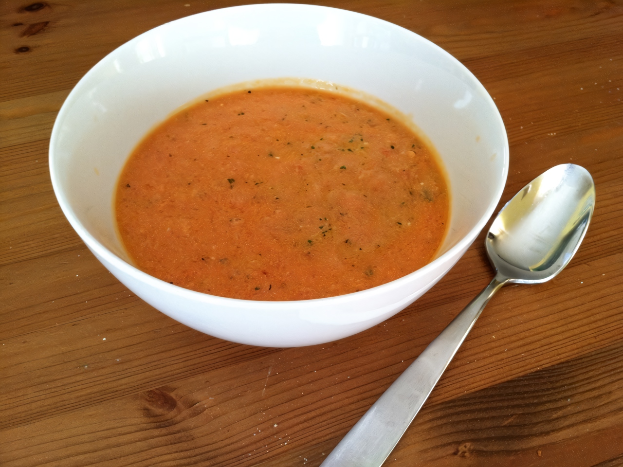 Tomato Soup with Fresh Basil and Cream