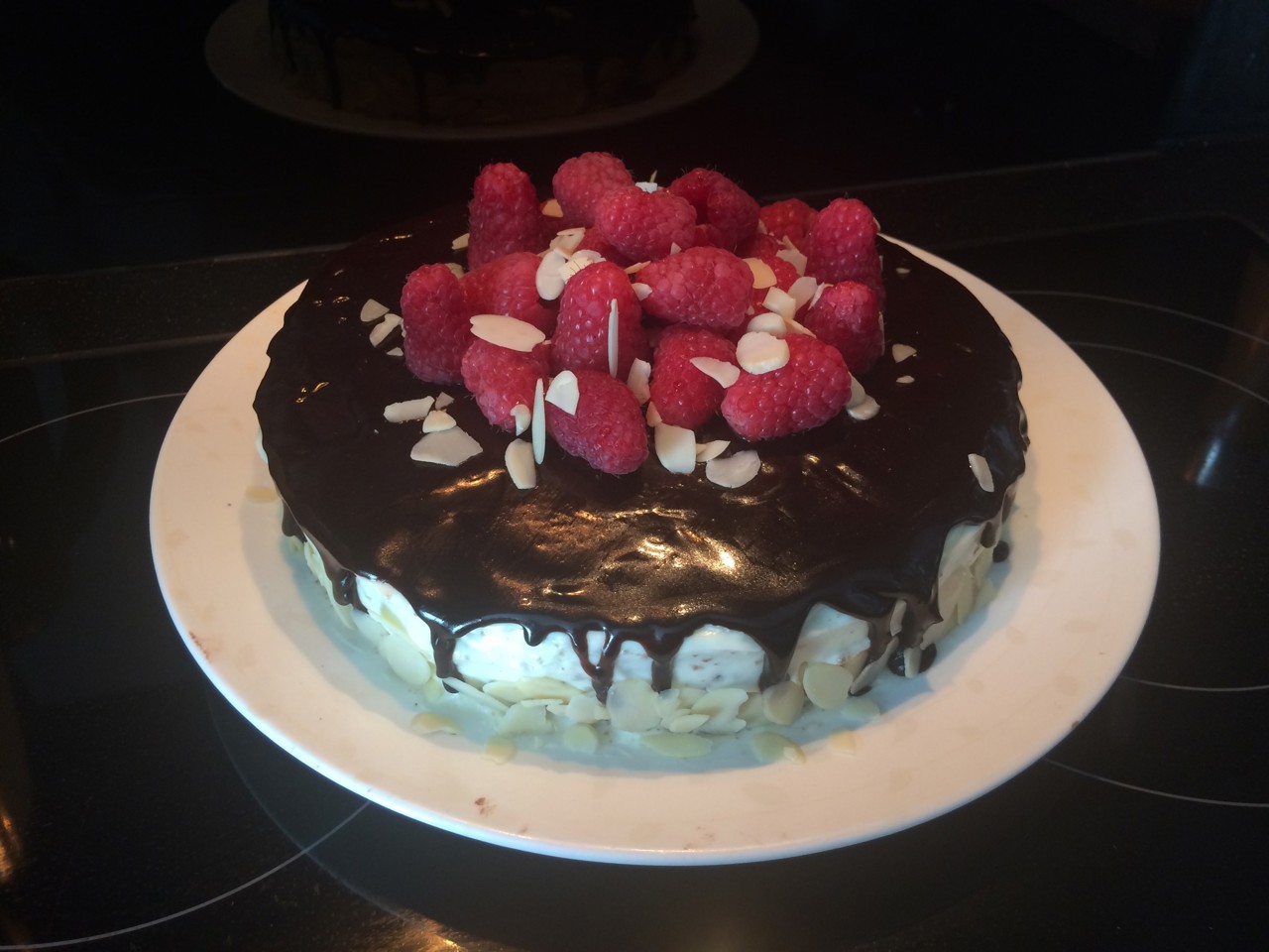 Black Prince Cake with Raspberries