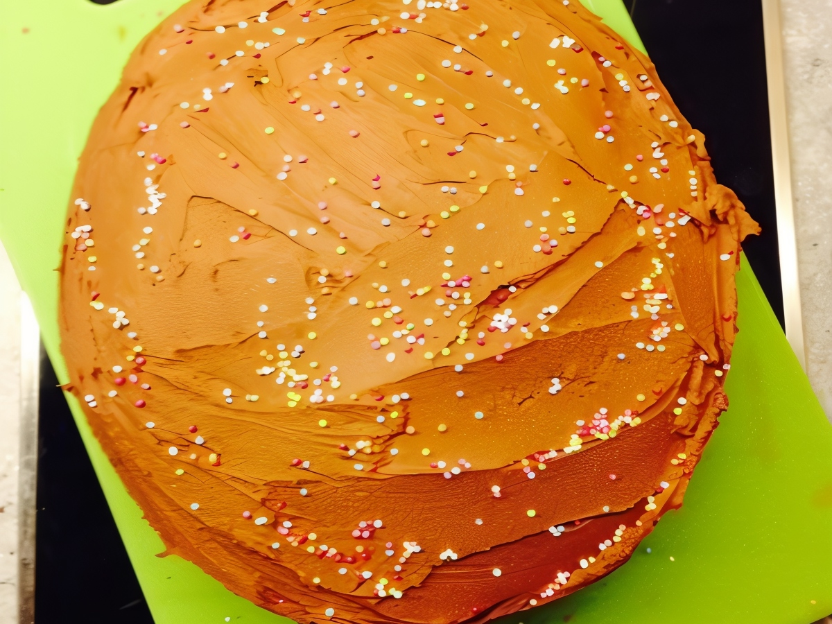 Cake with Chocolate-Sour Cream Frosting