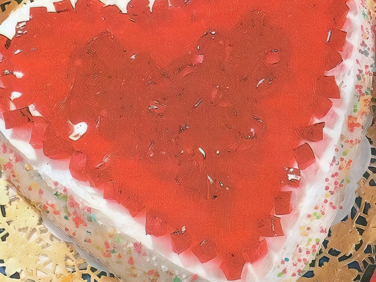 Heart-Shaped Cake with Jelly