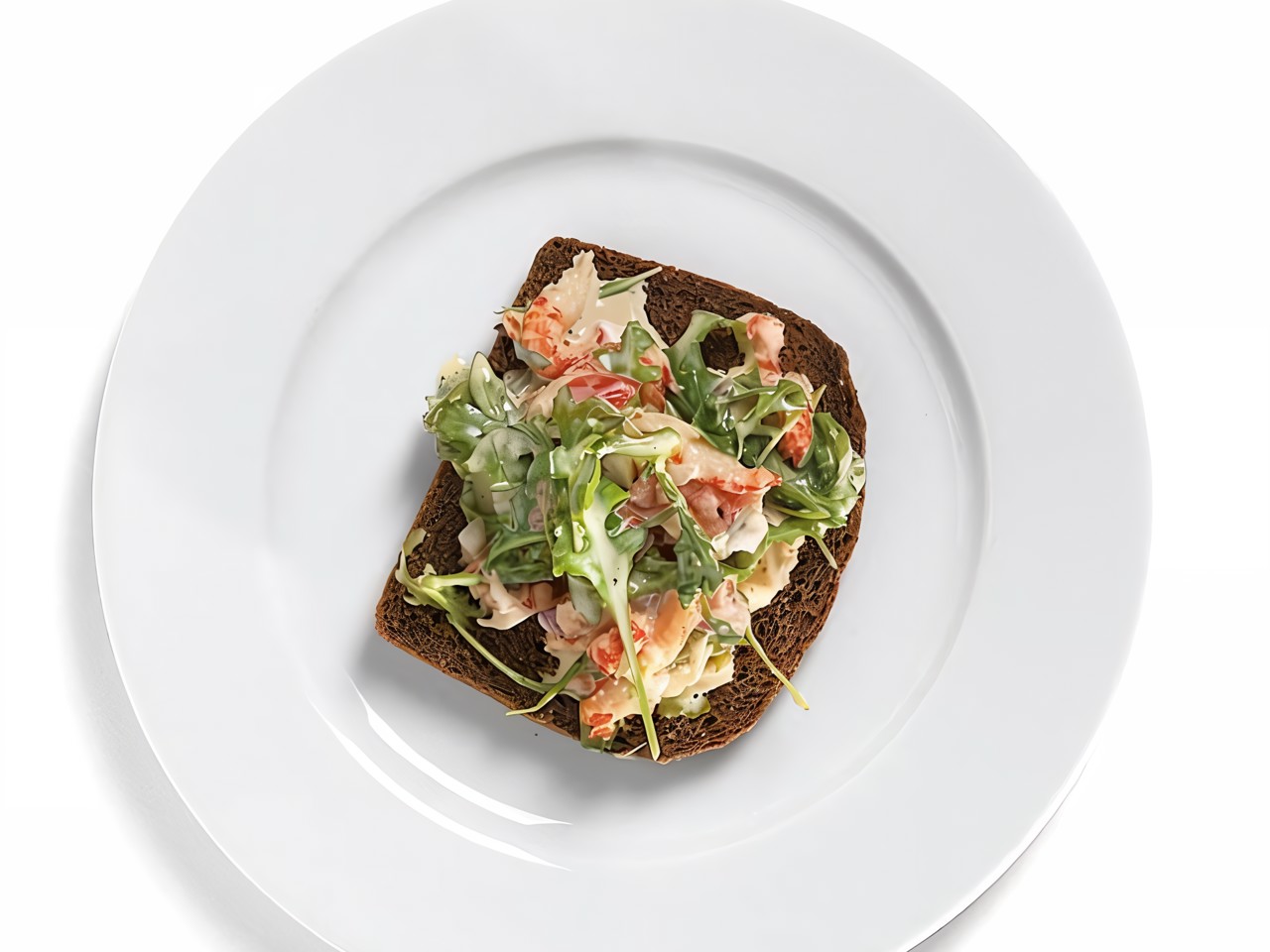 Rye Bread Toasts with Crab Salad