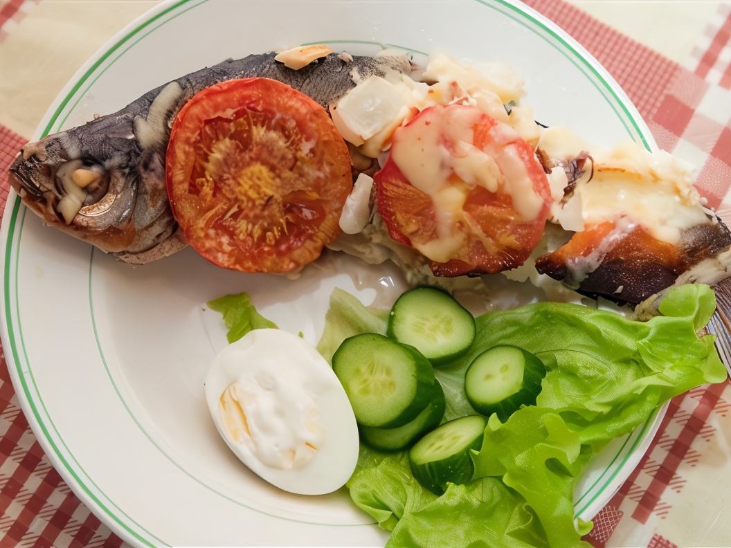 Cod Baked with Cheese and Tomatoes