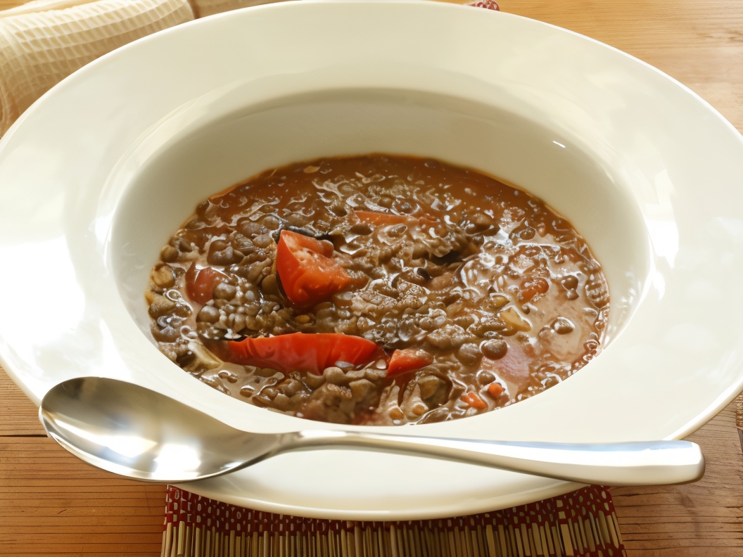 Italian-style Stewed Lentils with Tomatoes and Parsley