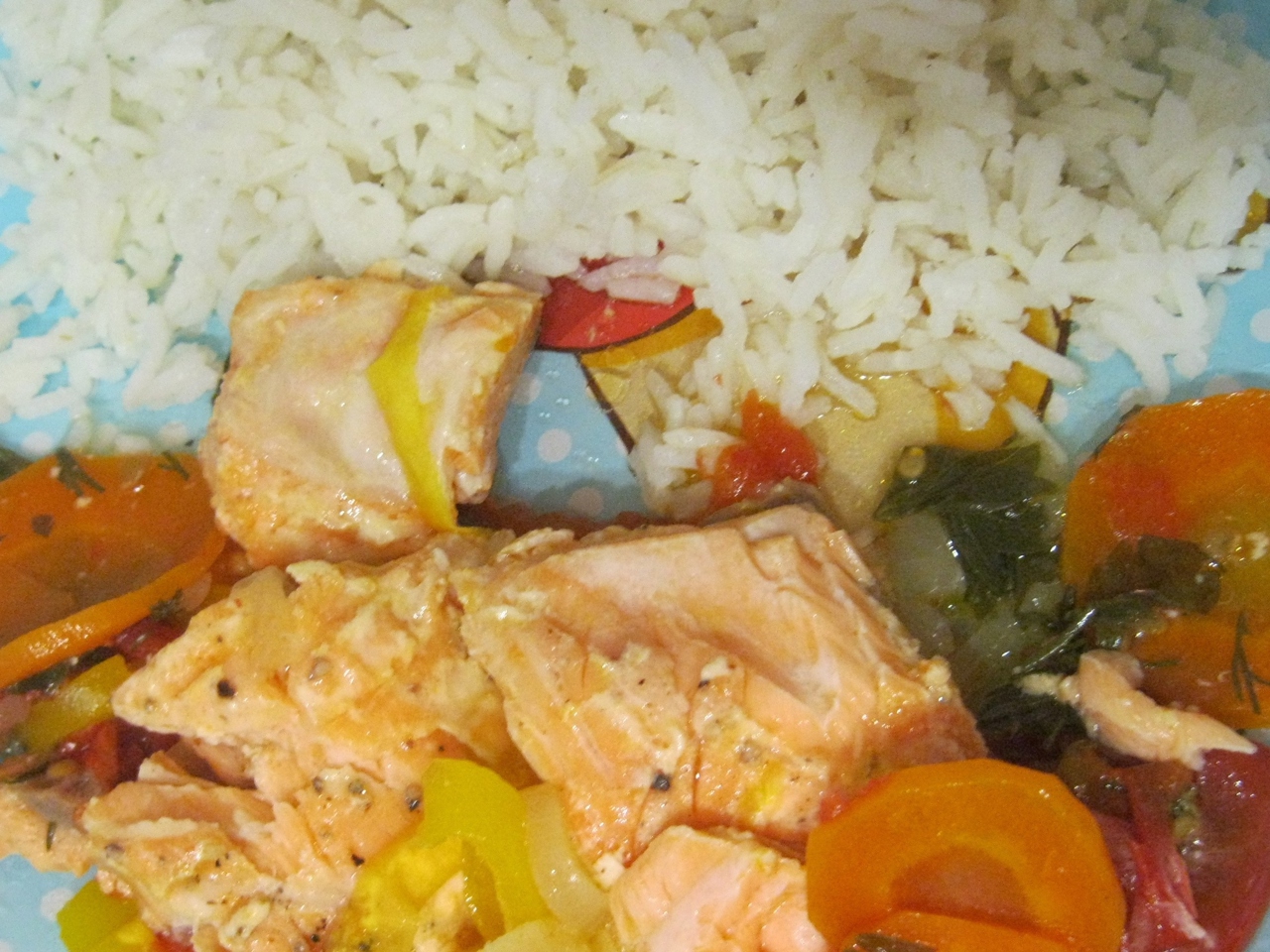 Braised Salmon with Vegetables