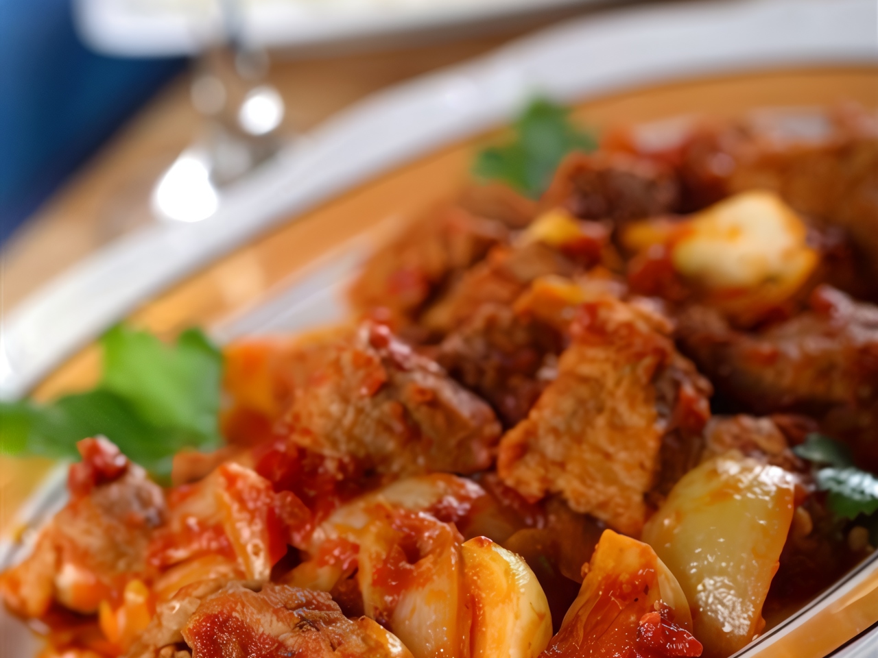 Braised Veal with Apples, Cinnamon, and Red Wine