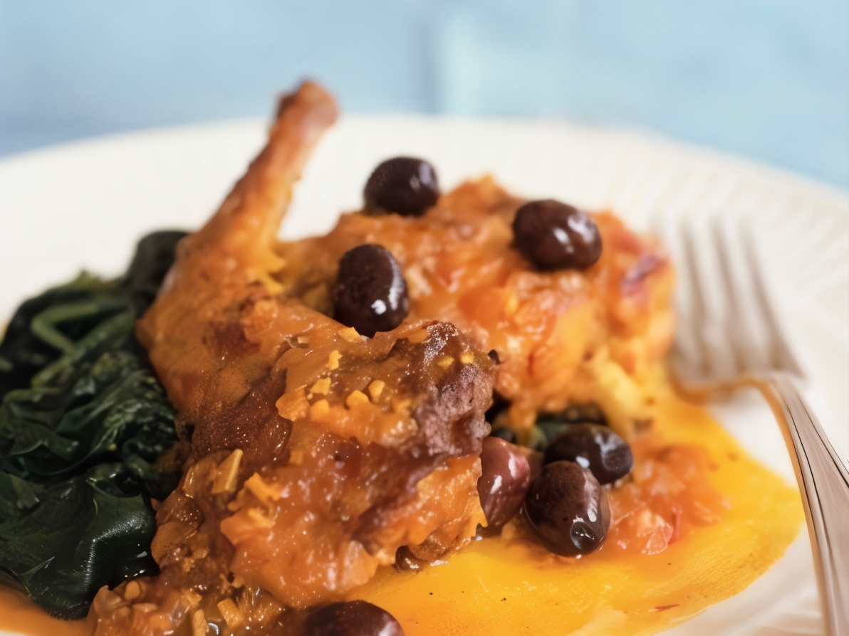 Braised Duck with Red Wine and Olives