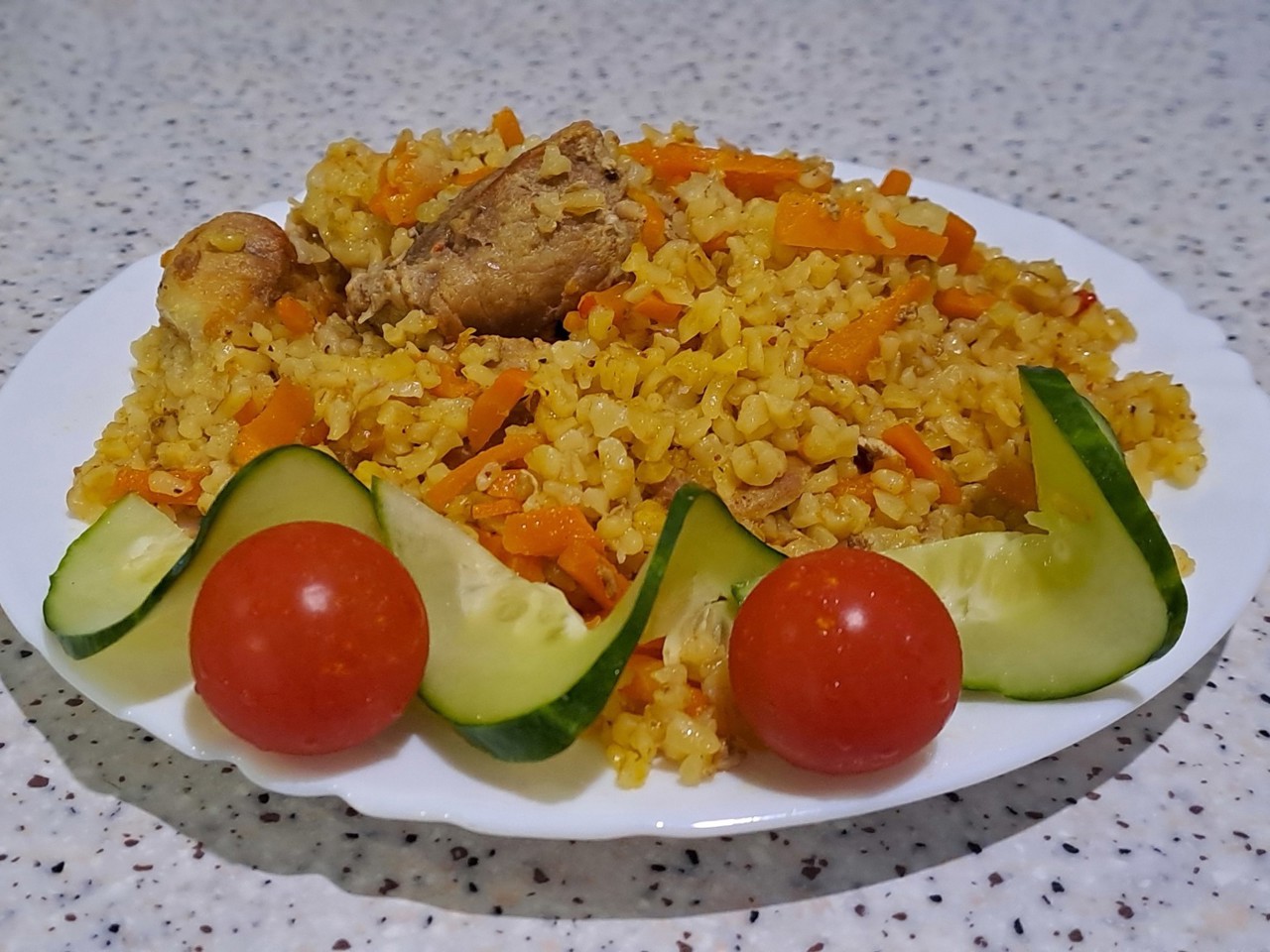 Braised Pork Shoulder with Bulgur