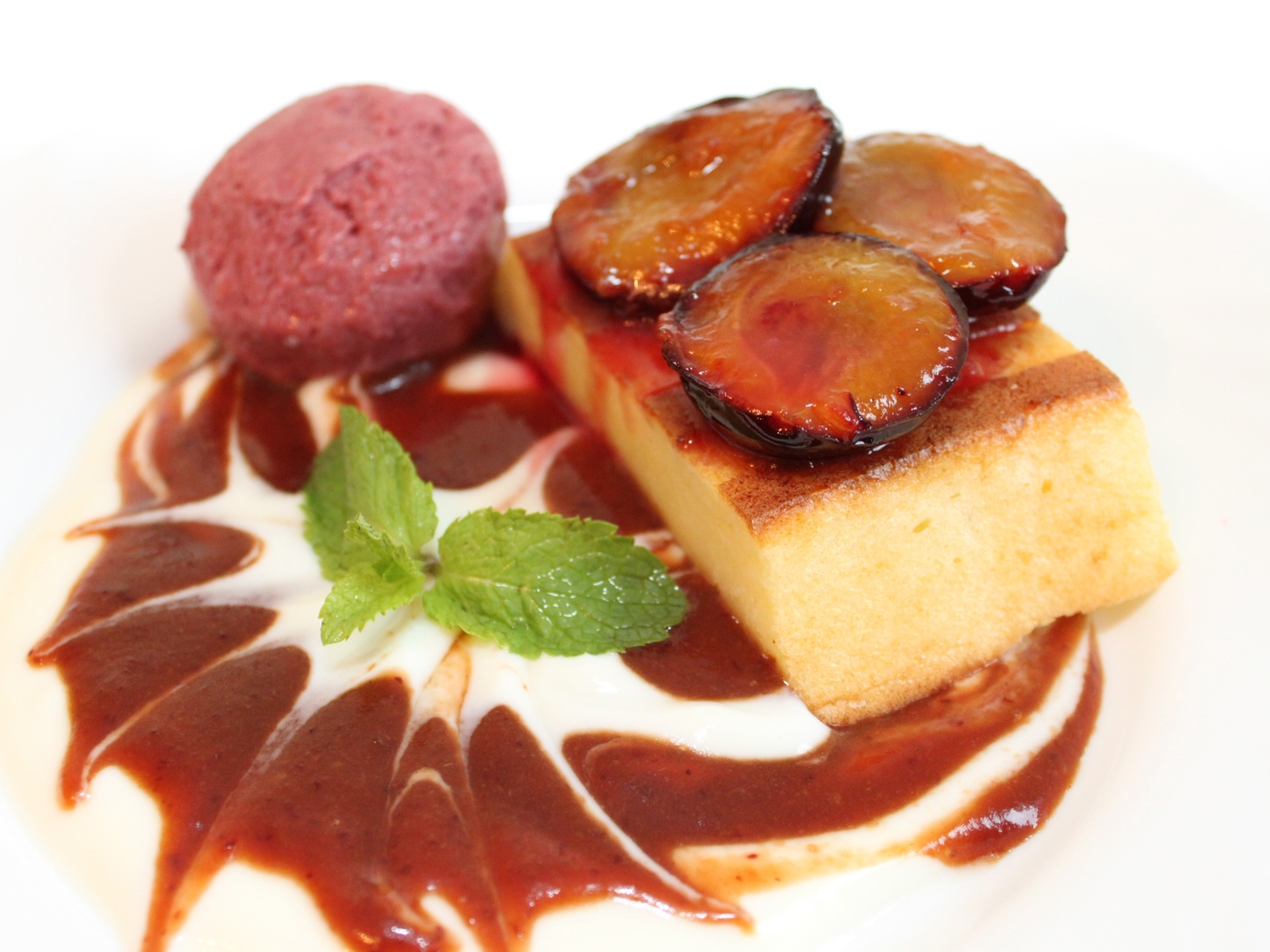 Cottage Cheese Casserole with Plums