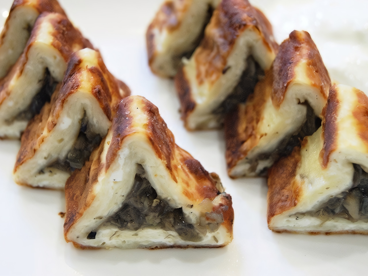 Cottage Cheese Triangles with Mushroom Caviar