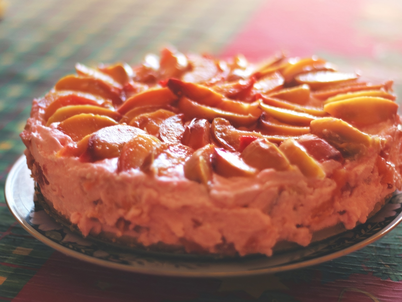 Cottage Cheese Cake with Nectarines