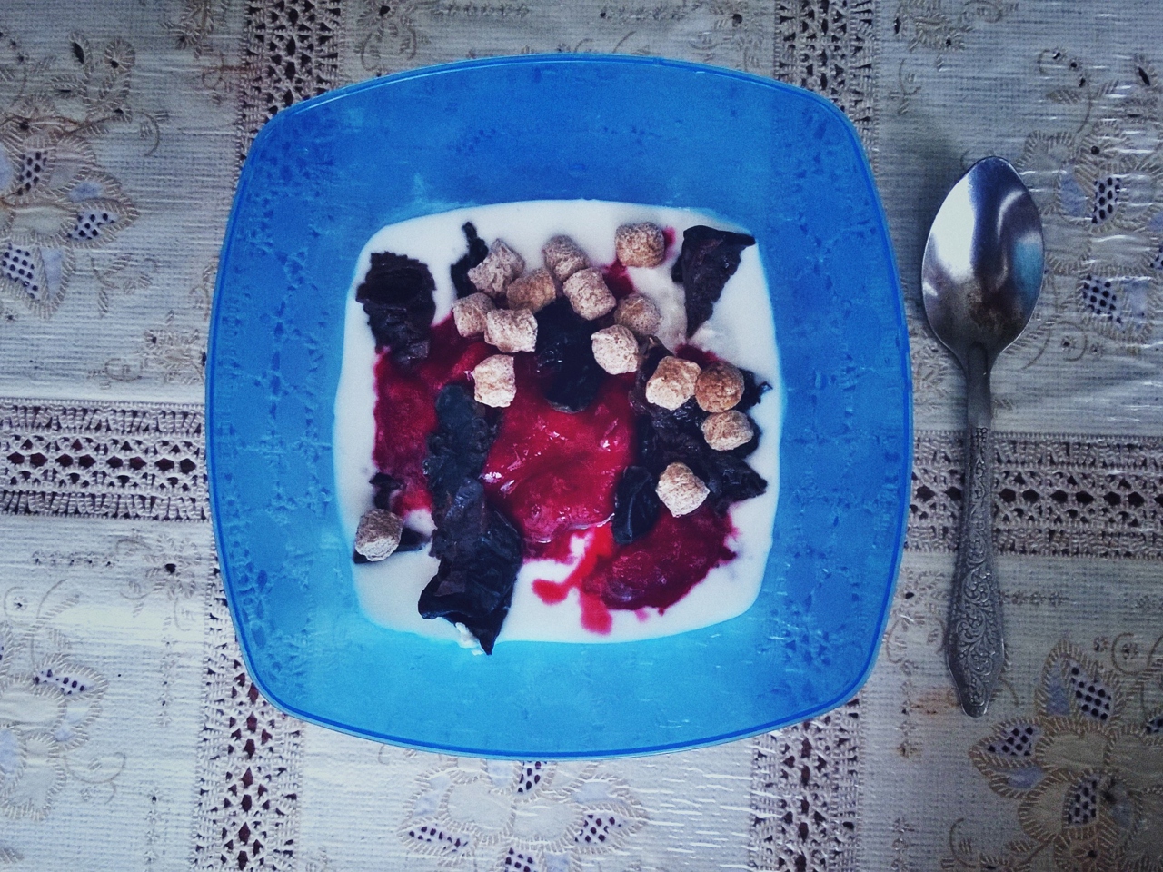 Cottage Cheese Breakfast with Frozen Cherries and Prunes