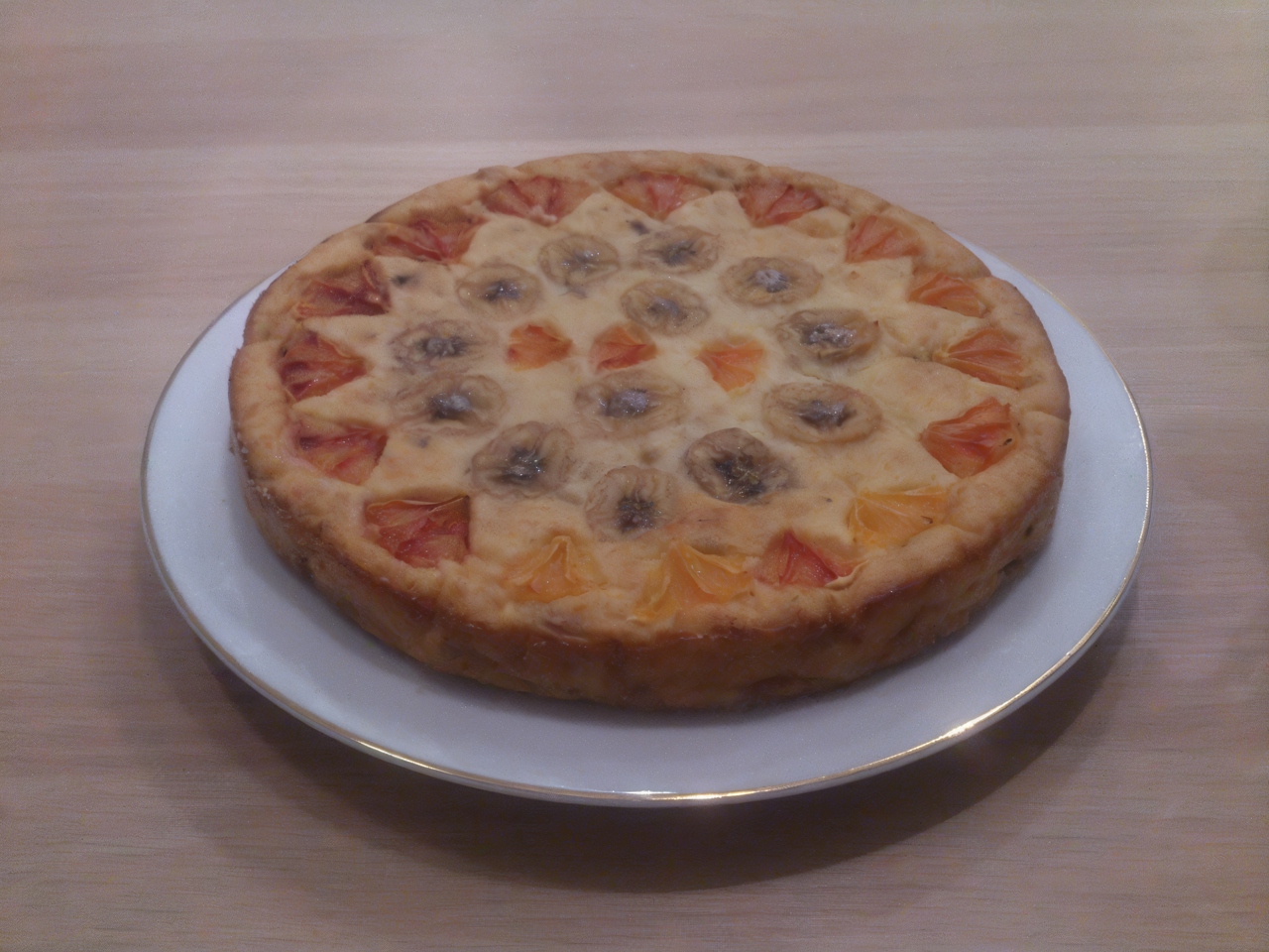 Cottage Cheese-Banana Pie with Orange