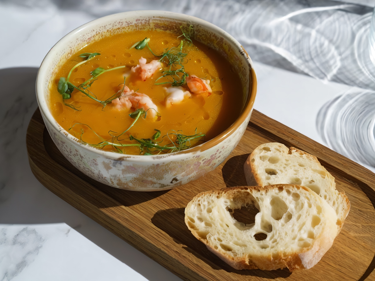 Pumpkin Soup with Shrimp