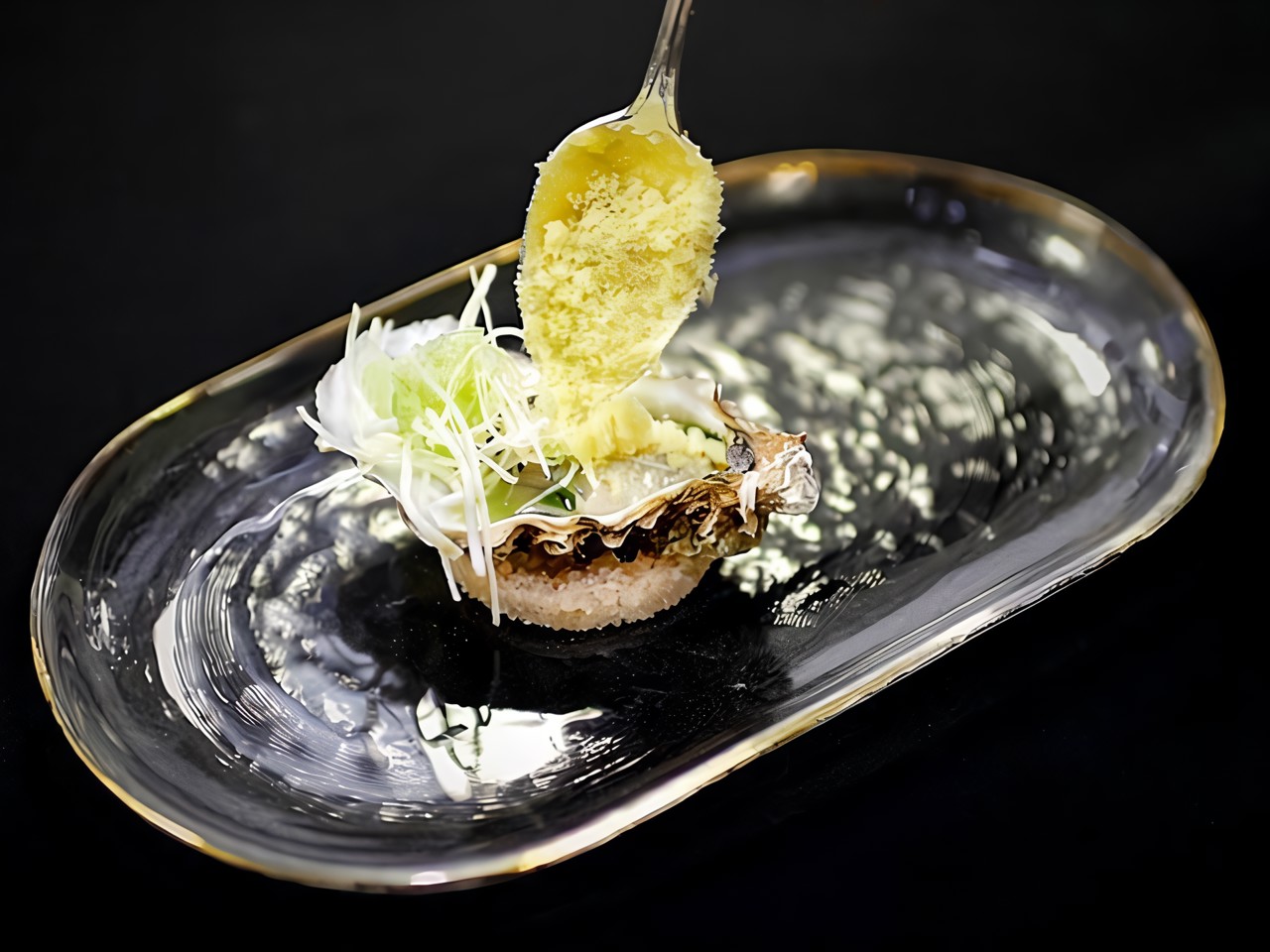 Oysters with Cucumber Granita