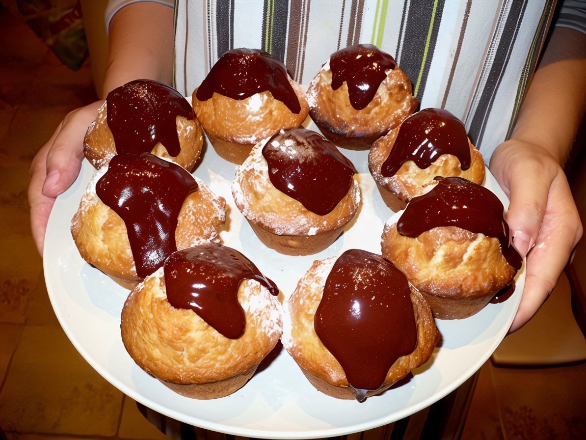 Vanilla Cupcakes with Chocolate Cream