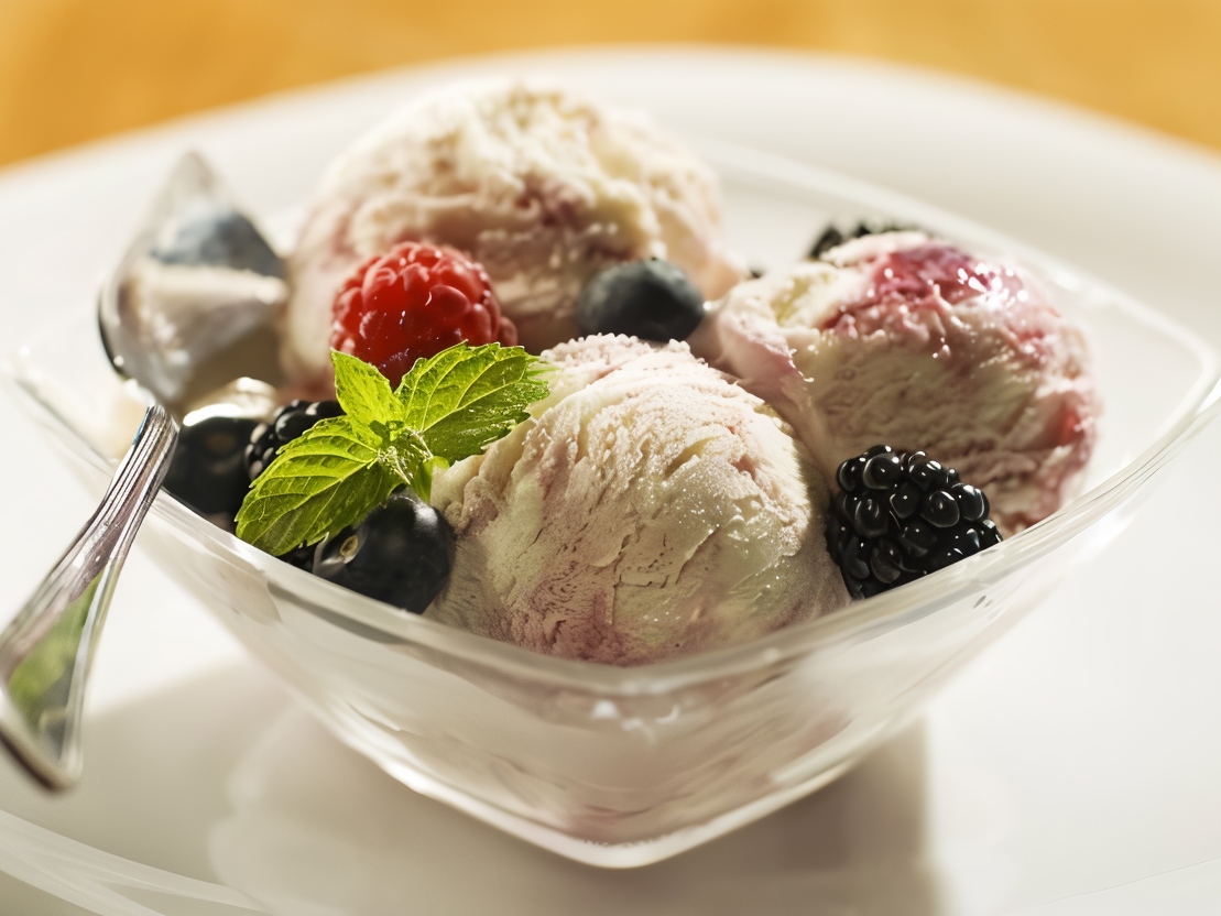 Vanilla Ice Cream with Warm Berry Compote