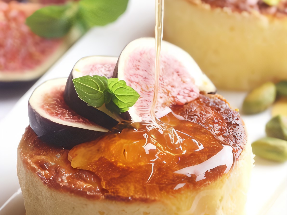 Boiled Cottage Cheese Pudding with Figs