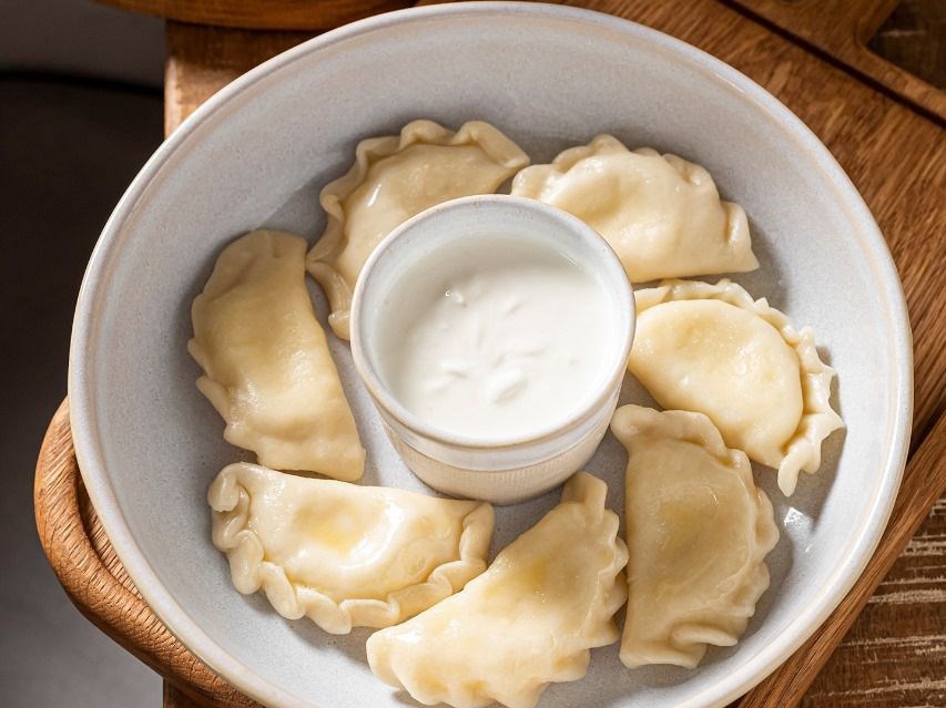 Dumplings with Suluguni Cheese and Sour Cream
