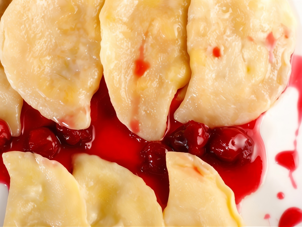 Dumplings with Cherry and Buckwheat Dough