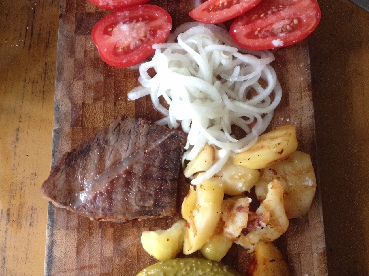 Boiled Meat with Mustard and Vegetables