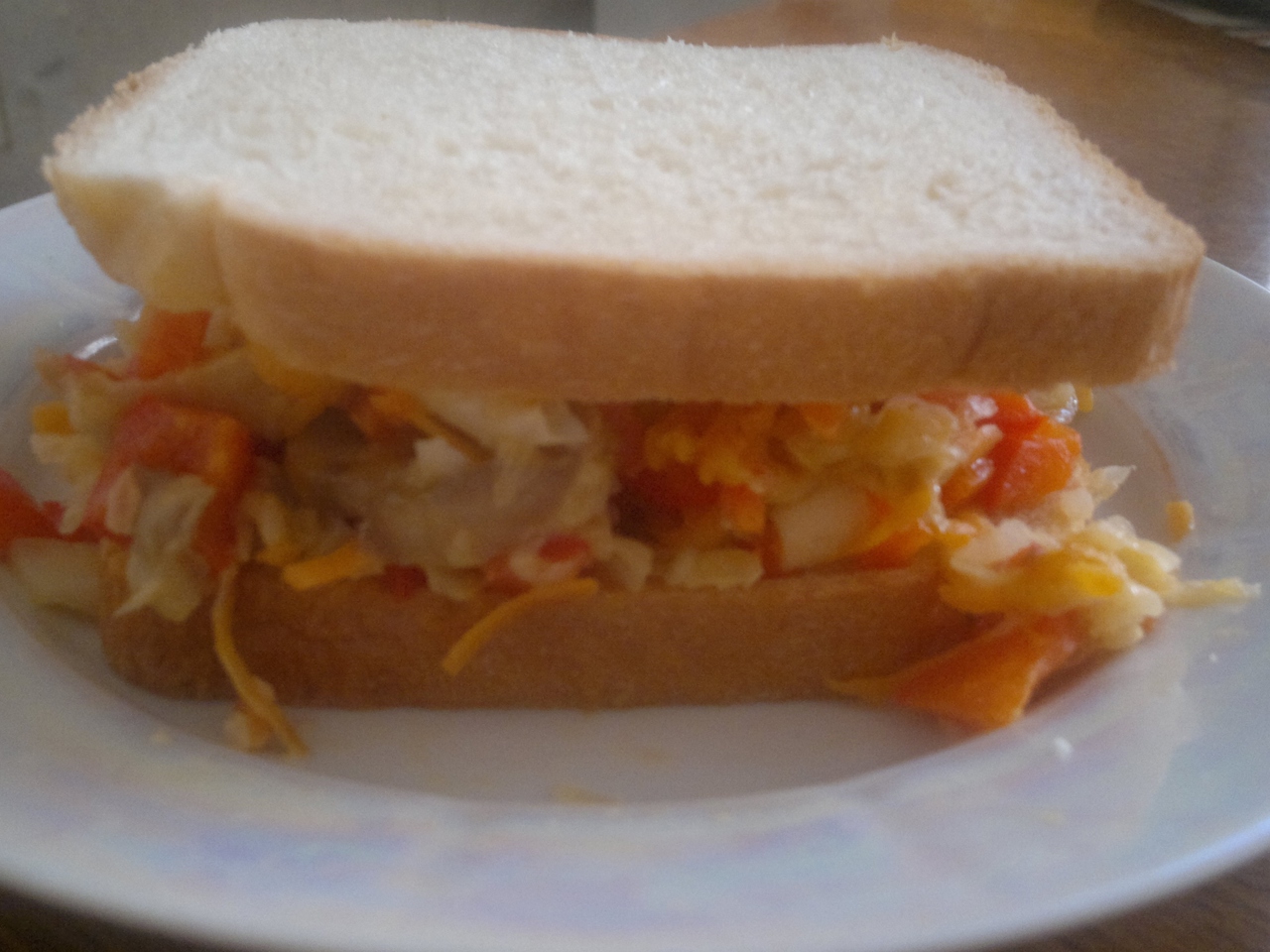 Vegetarian Sandwich with Vegetables and Mushrooms