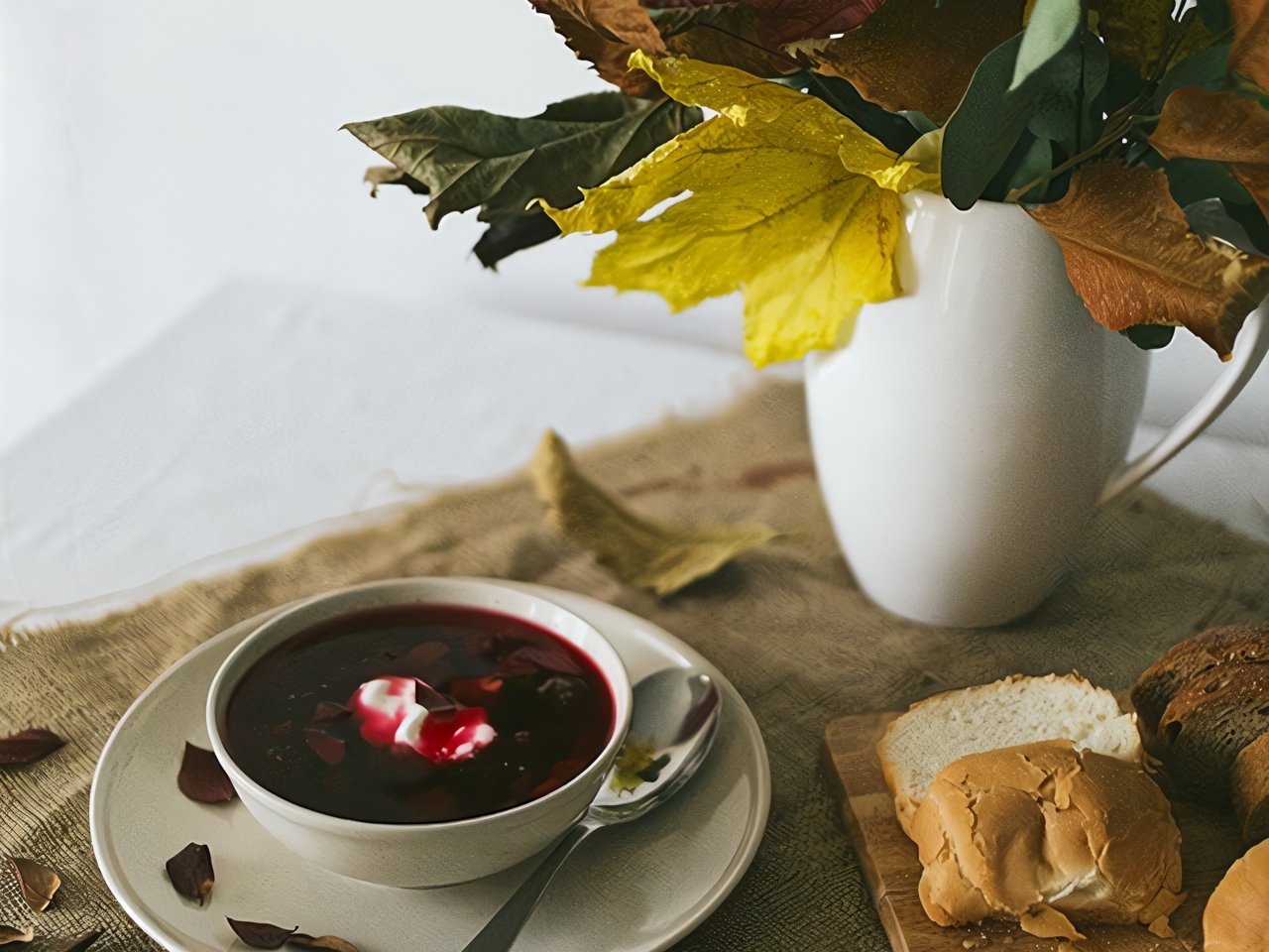 Vegetarian Beetroot Soup with Carrots and Zucchini