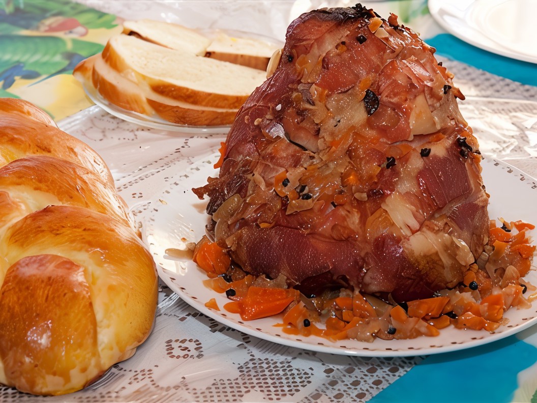 Spiced Crust Ham with Maple-Mustard Sauce