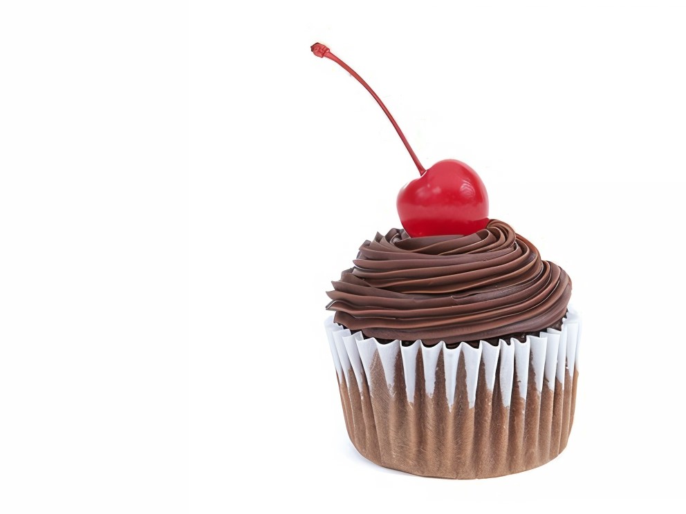 Cherry Chocolate Cupcakes with Chocolate Cream
