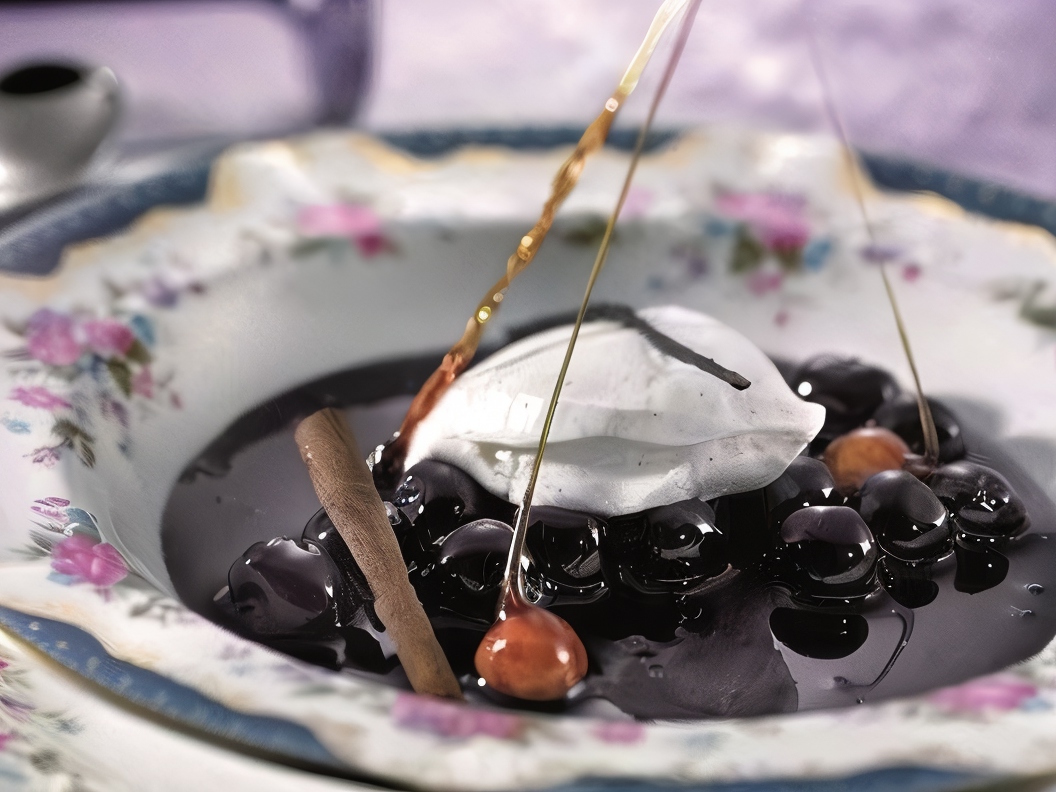 Cherry Ice Cream with Amaretto Liqueur