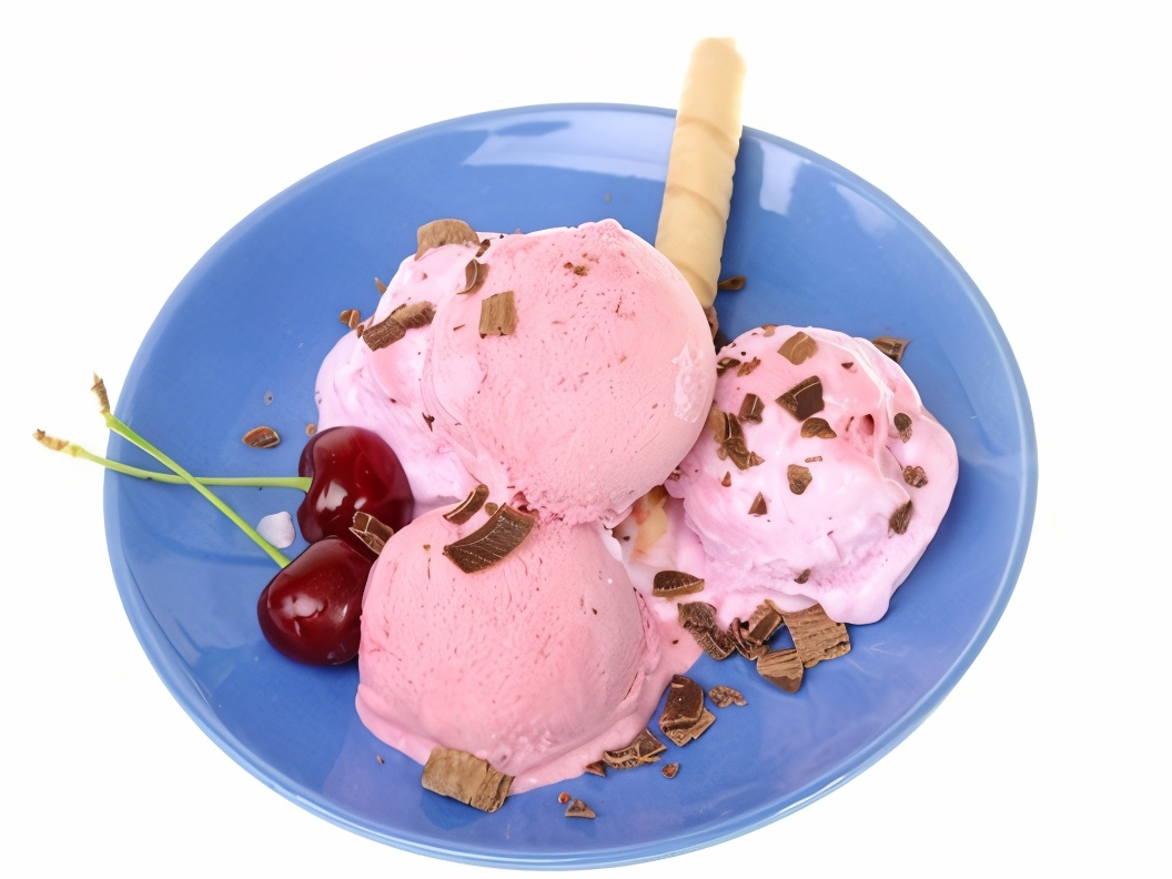 Cherry Ice Cream with Chocolate