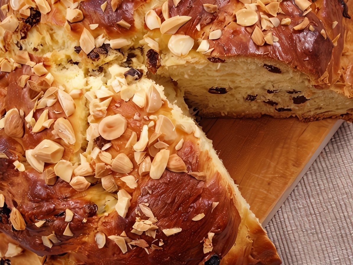 Airy Rum Baba Alsatian Style with Raisins and Almonds