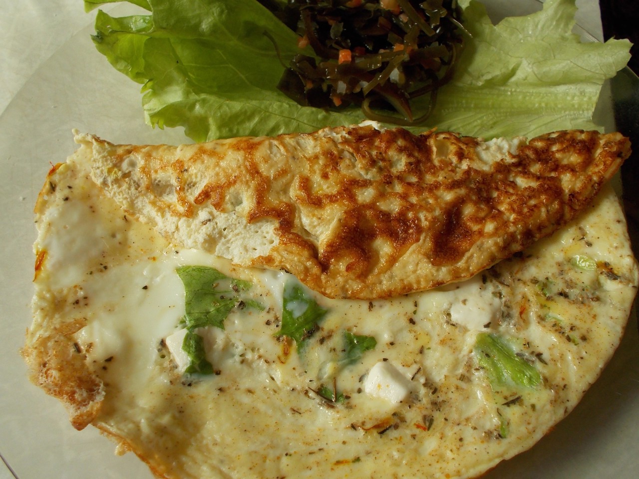 Fluffy Omelette with Feta Cheese