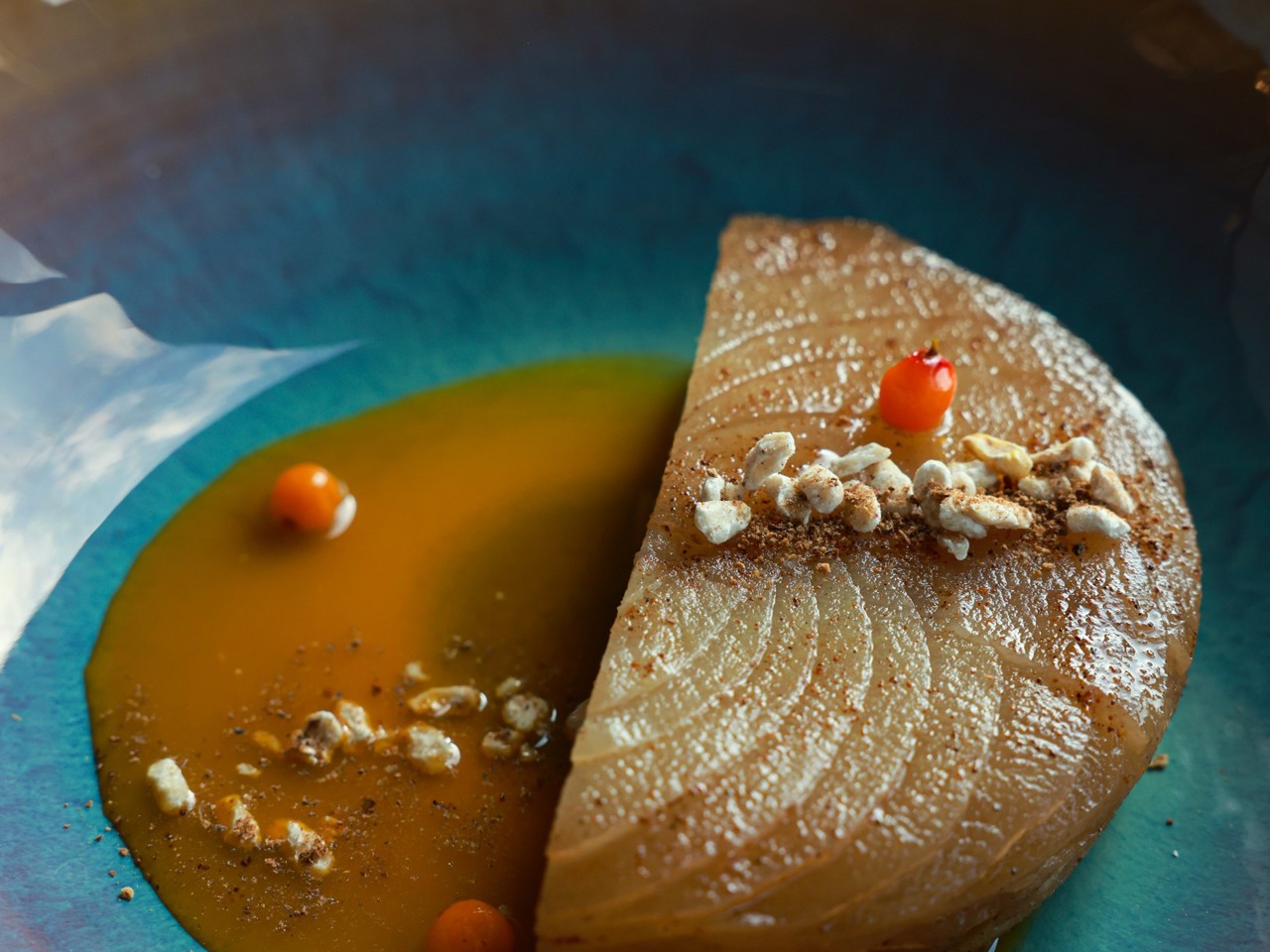 Apple Gratin with Sea Buckthorn Sauce
