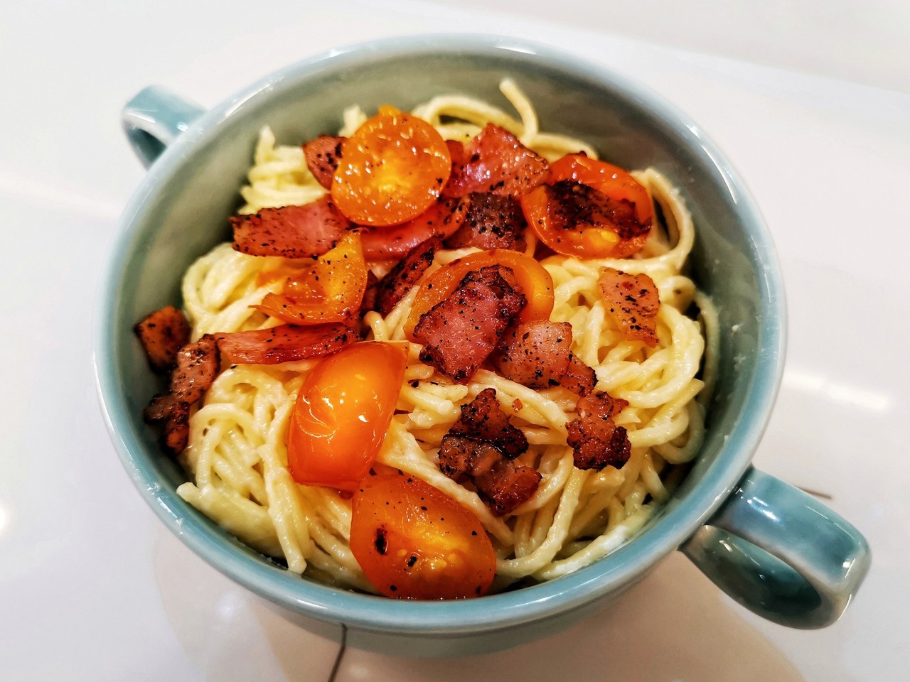 Egg Noodles with Bacon