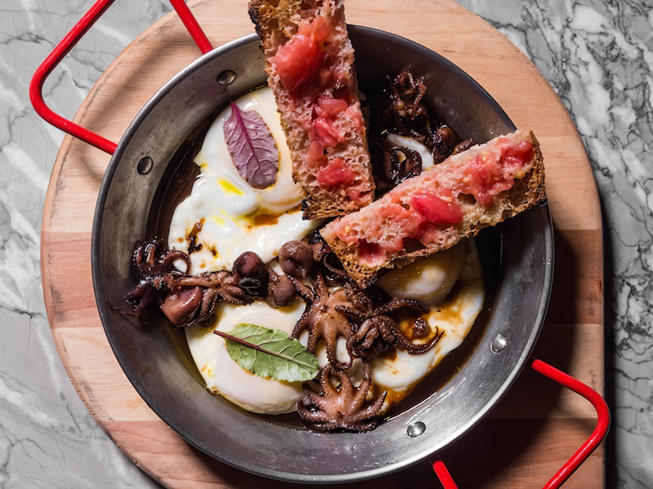 Fried Eggs with Mini Octopus