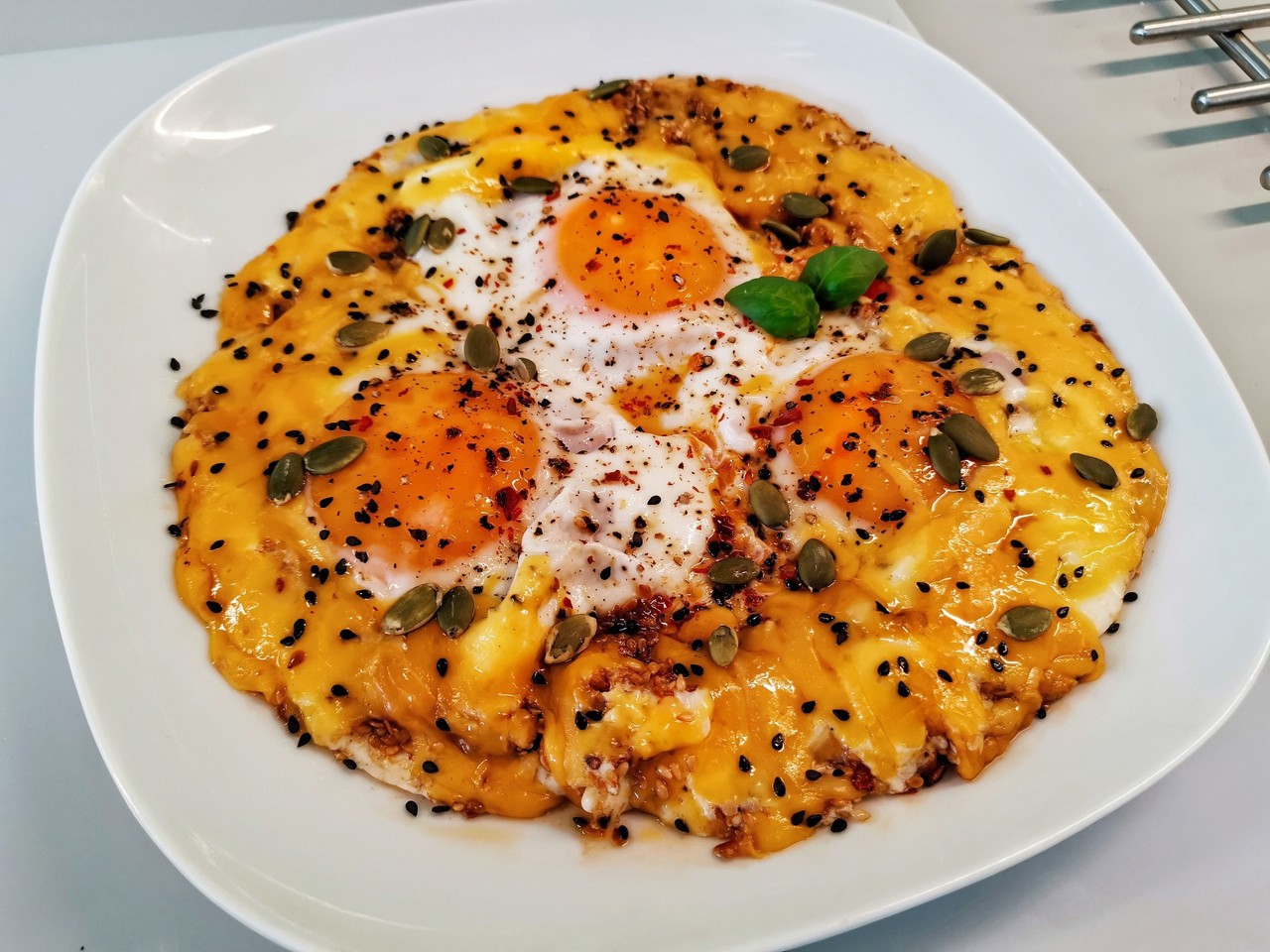 Fried Eggs with Toasted Sesame