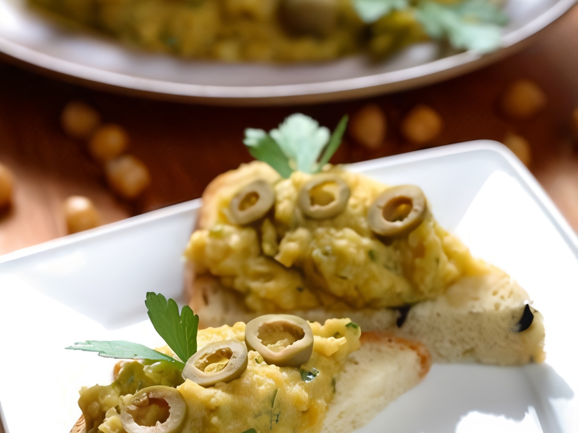 Chickpea, Olive, and Red Onion Appetizer