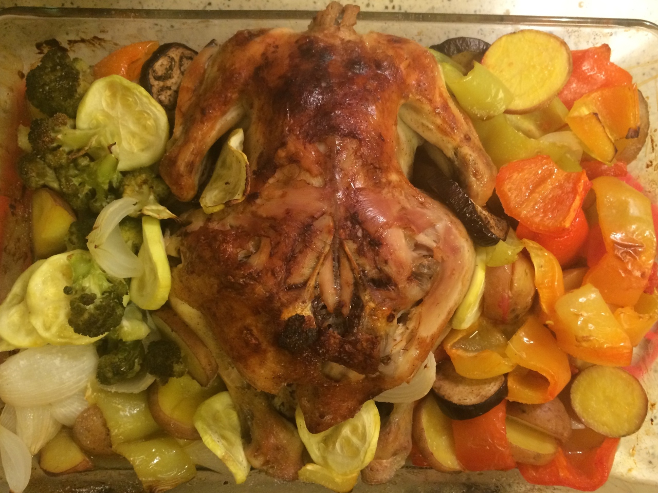 Baked Chicken with Potatoes and Peppers