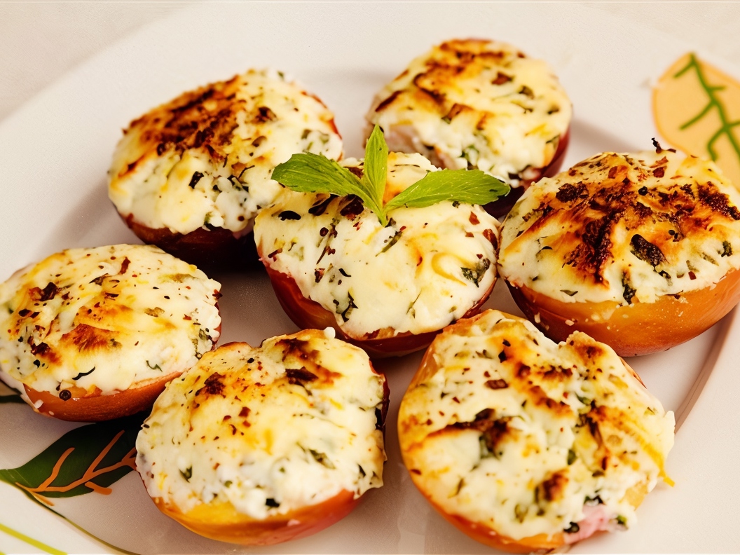 Baked Nectarines with Cottage Cheese