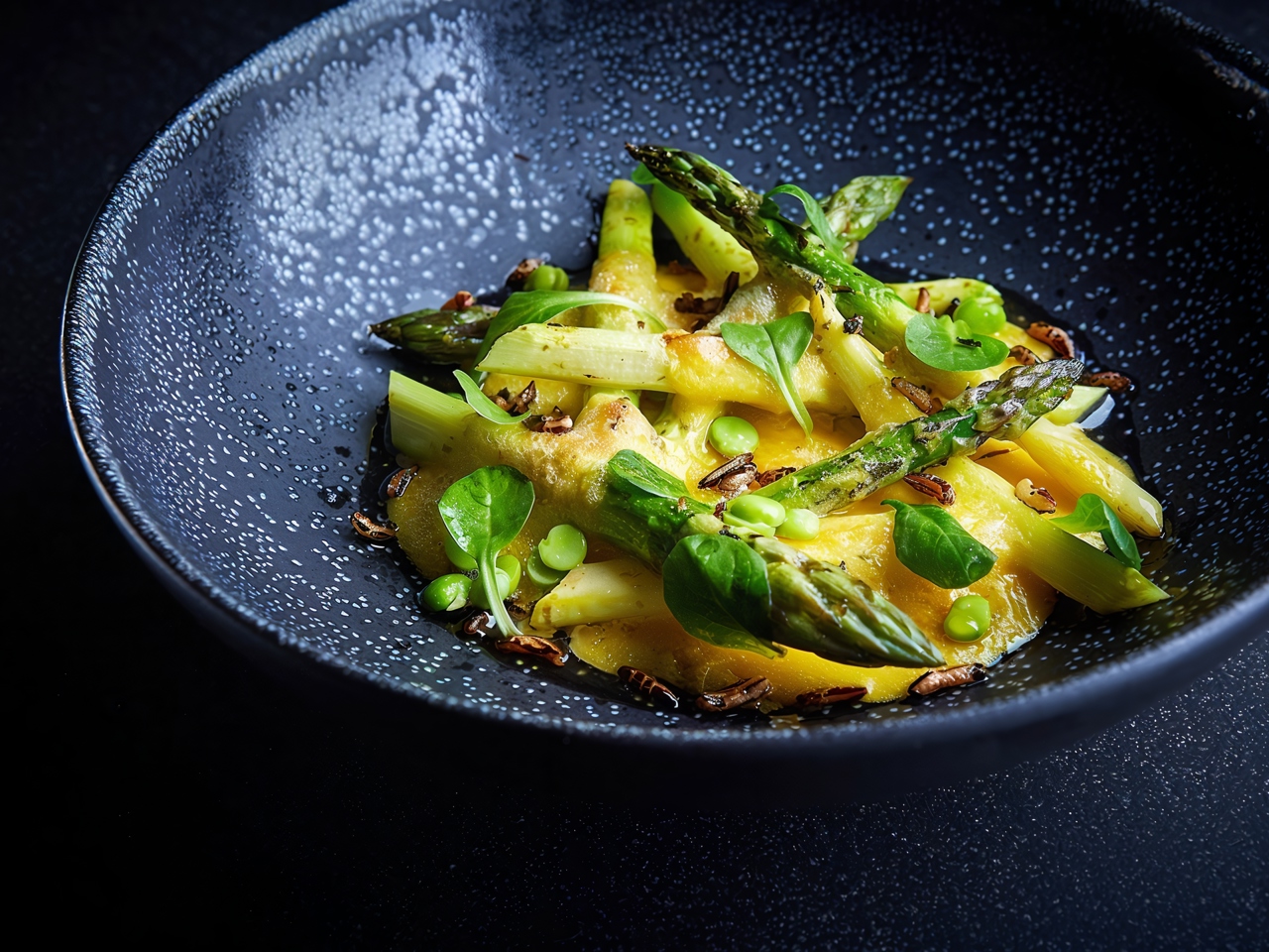 Baked Asparagus with Yuzu Hollandaise