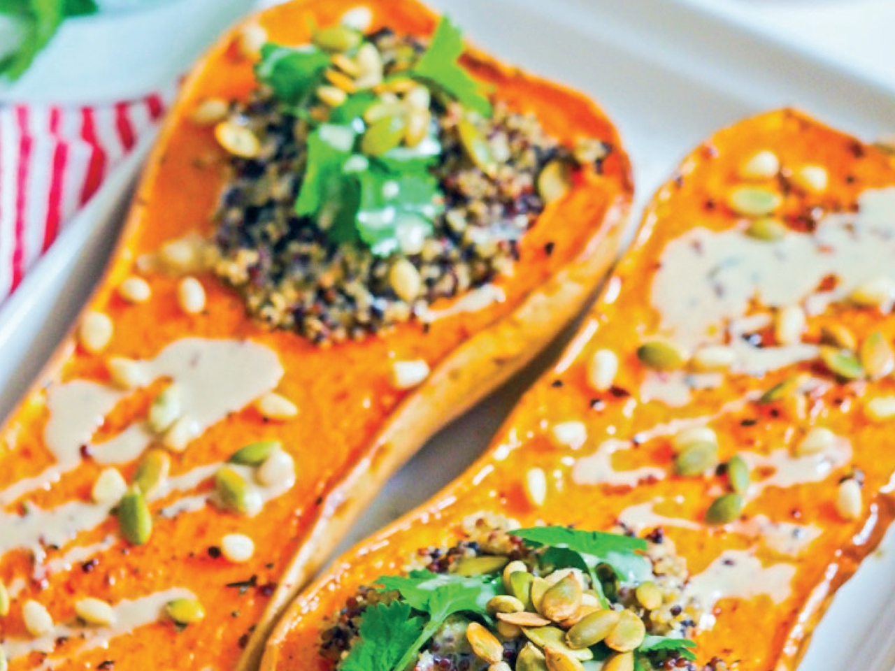 Baked Butternut Squash with Quinoa