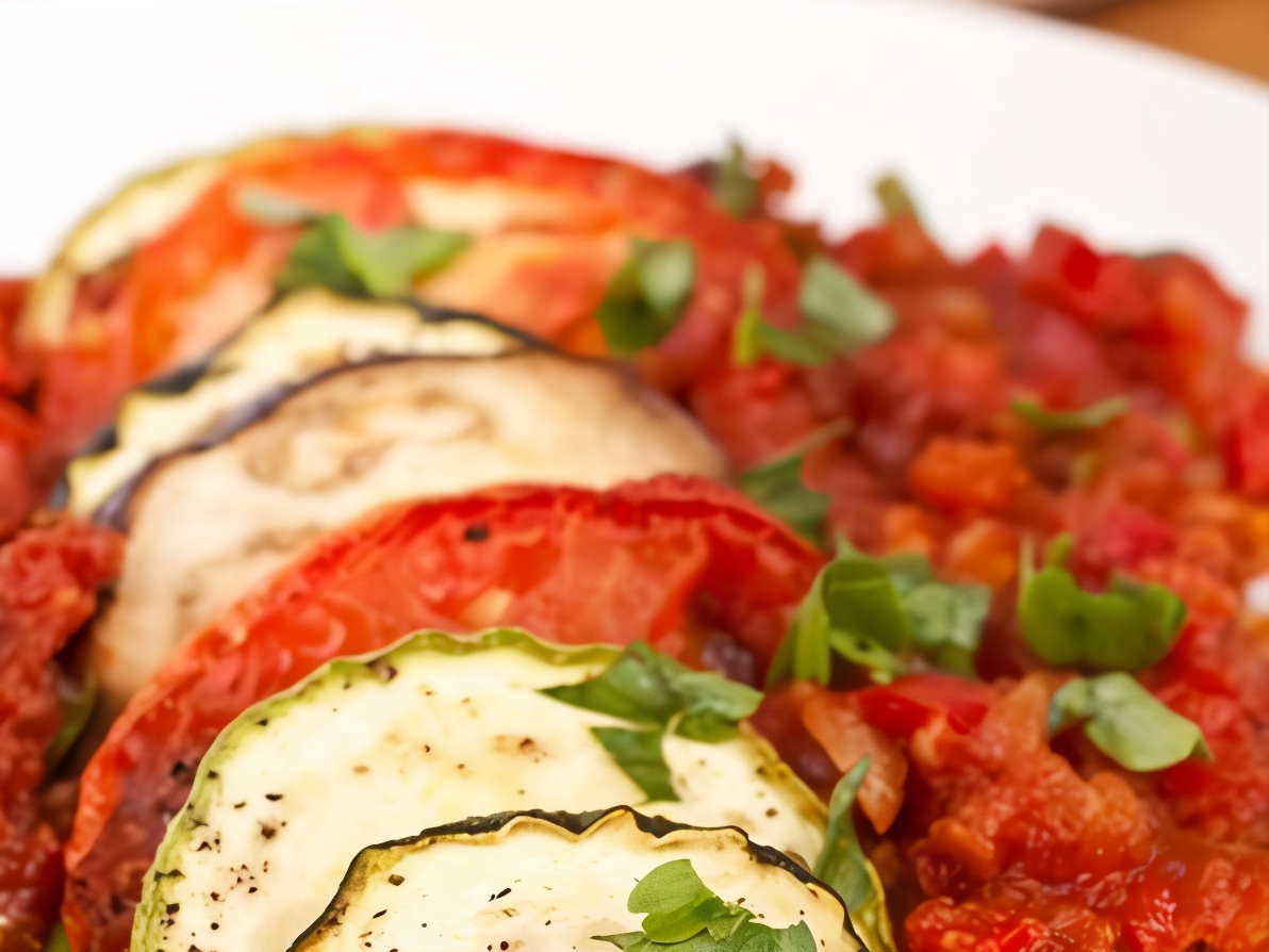 Baked Zucchini with Tomatoes, Garlic, and Thyme