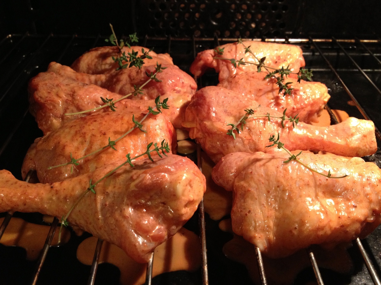 Baked Chicken Drumsticks Marinated in Coconut Milk with Tandoori Spices
